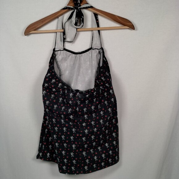 Vintage 1990s Social Distortion Halter Top Shirt 2XL Skelly Skeleton Punk Ties - Picture 2 of 13